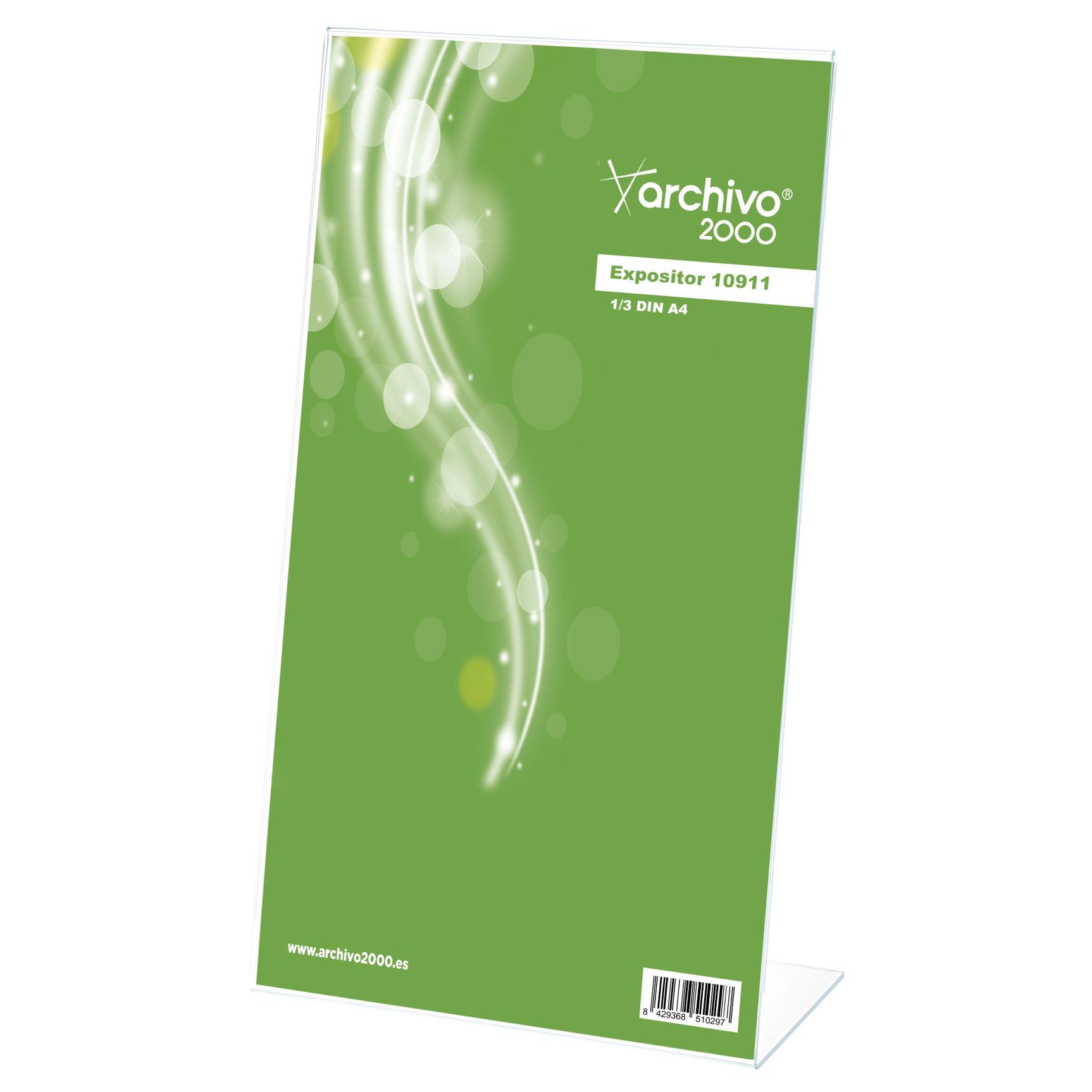 Prsentoir de document vertical - inclin - format 1/3 de A4 - transparent