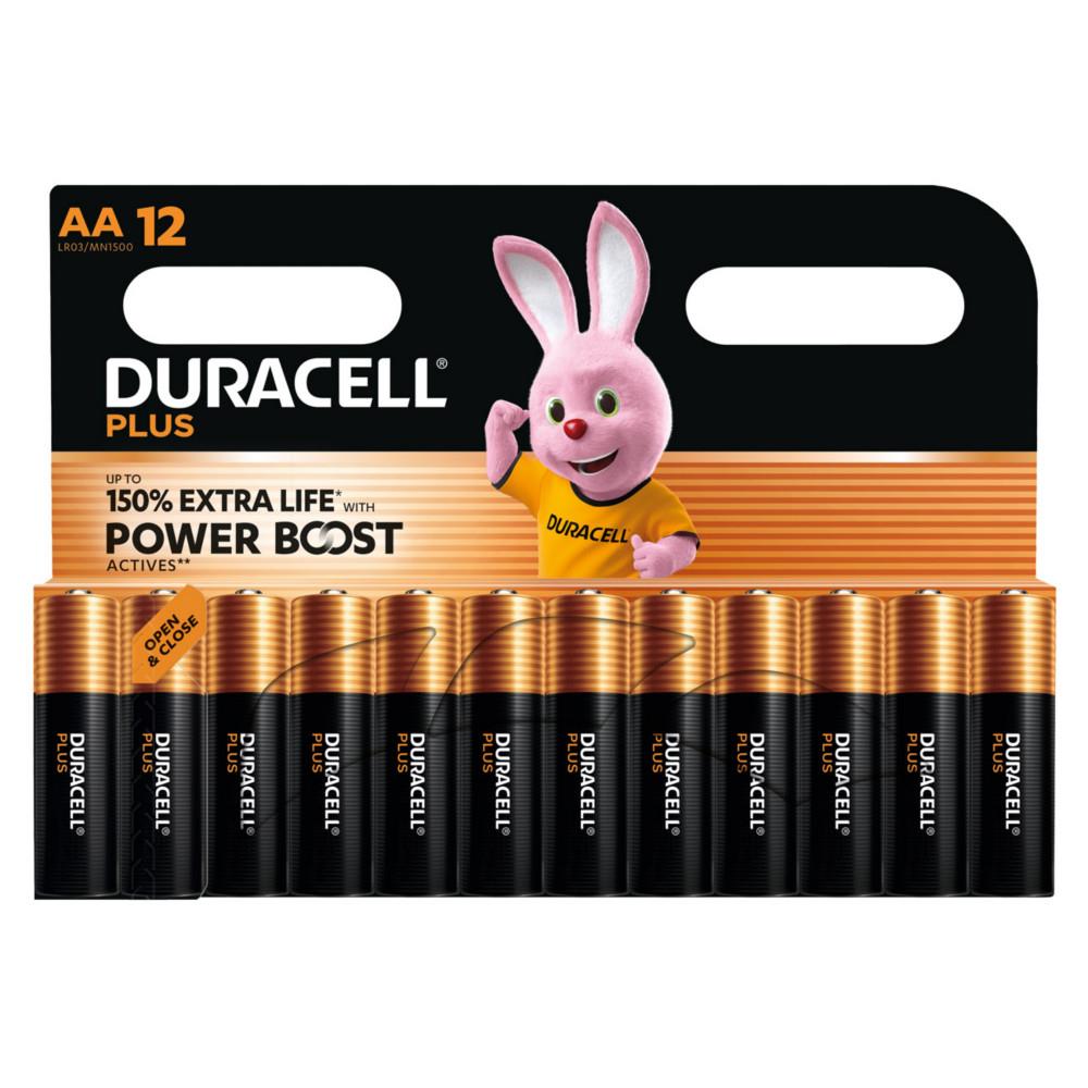 Pile alcaline Duracell AA / LR6 Plus - Lot de 12