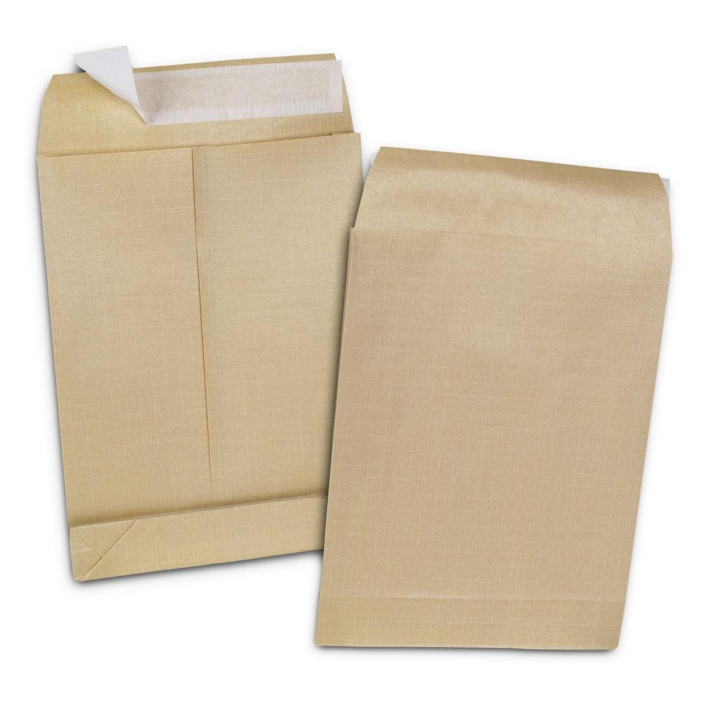 Enveloppe  soufflet 5 cm Kraft blond arm 120 g/m 280 x 375 mm sans fentre - Bande auto-adhsive