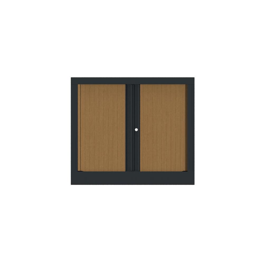 Armoire  rideaux mtallique Confort+ Ht 70 x L.80 cm - corps Anthracite rideaux Htre