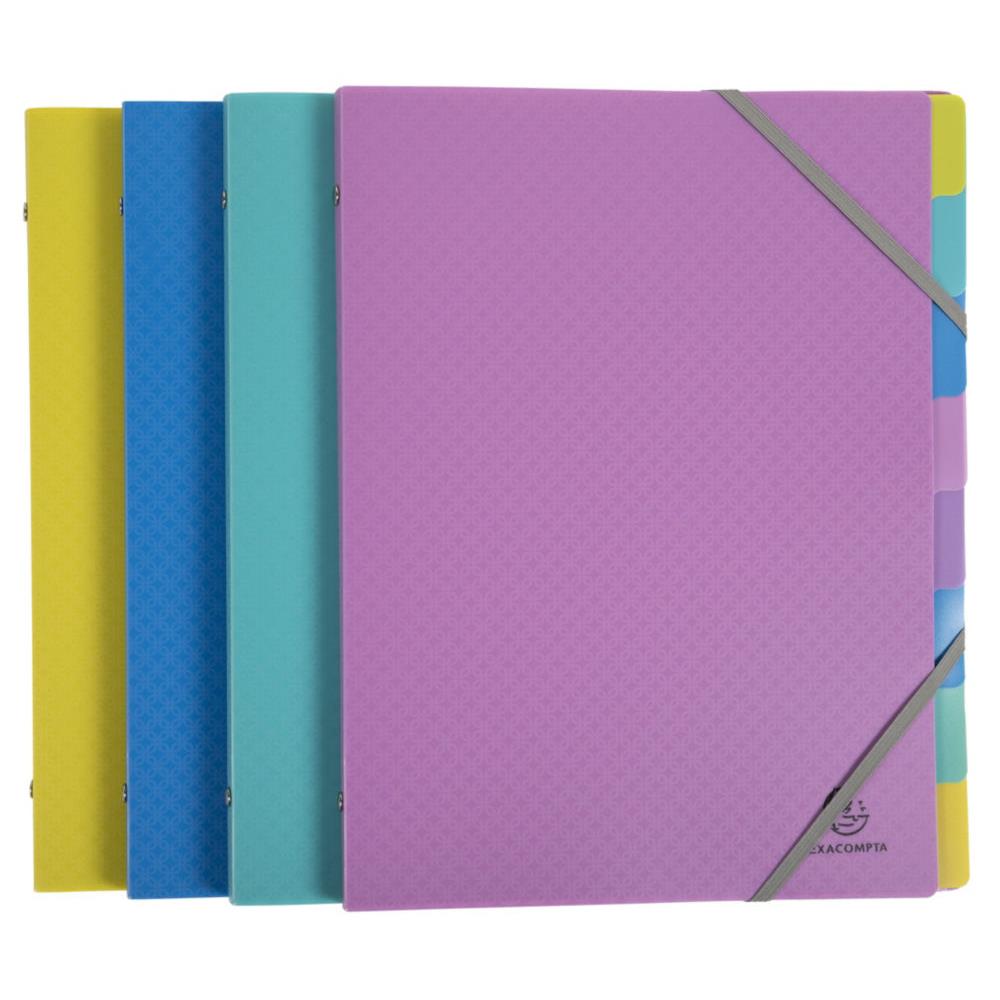 Trieur  lastique A4 Exacompta Forever Young en polypropylne recycl 8 divisions 3 rabats - Assortis