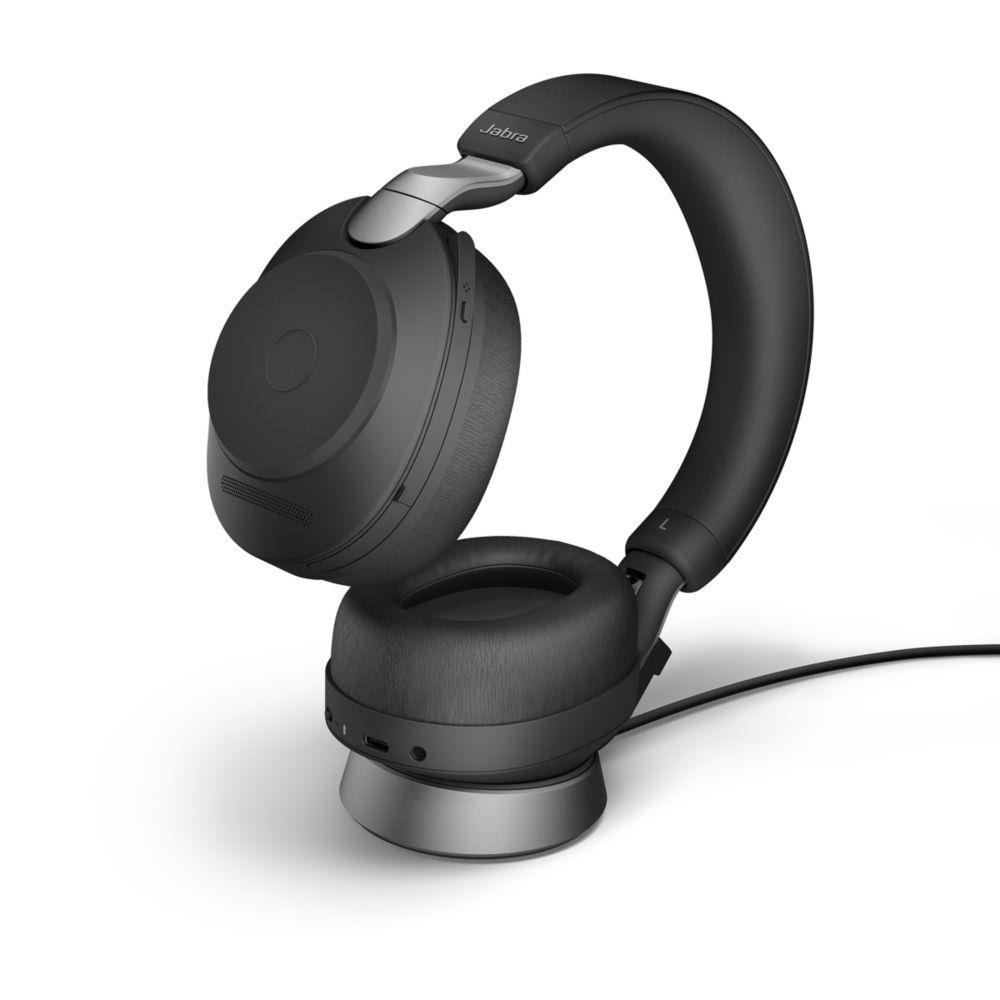 Casque sans fil Bluetooth Jabra Evolve2 85 UC Stro + Station de recharge - Noir