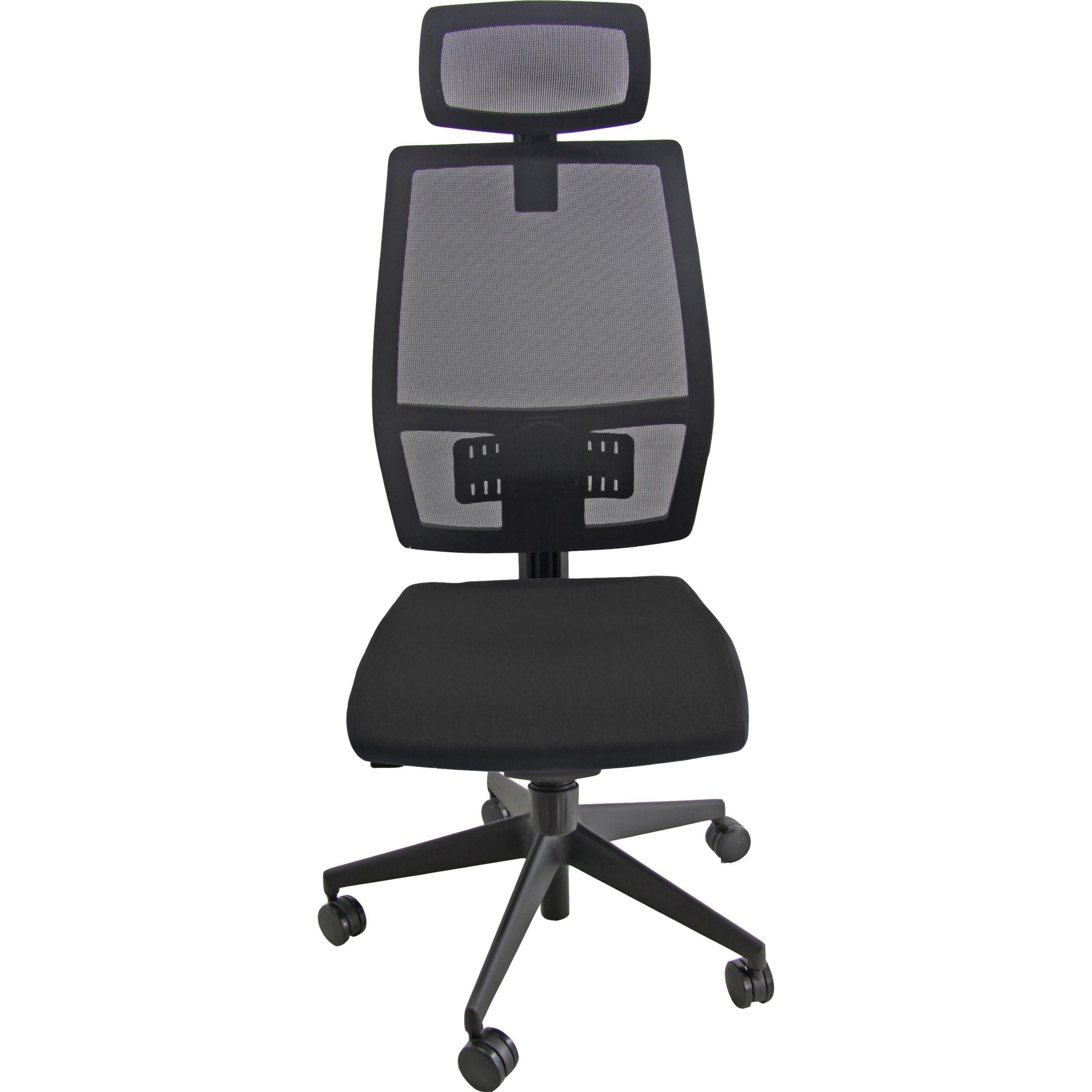 Si�ge de bureau Sigma avec appui-t�te - maille filet , tissu noir