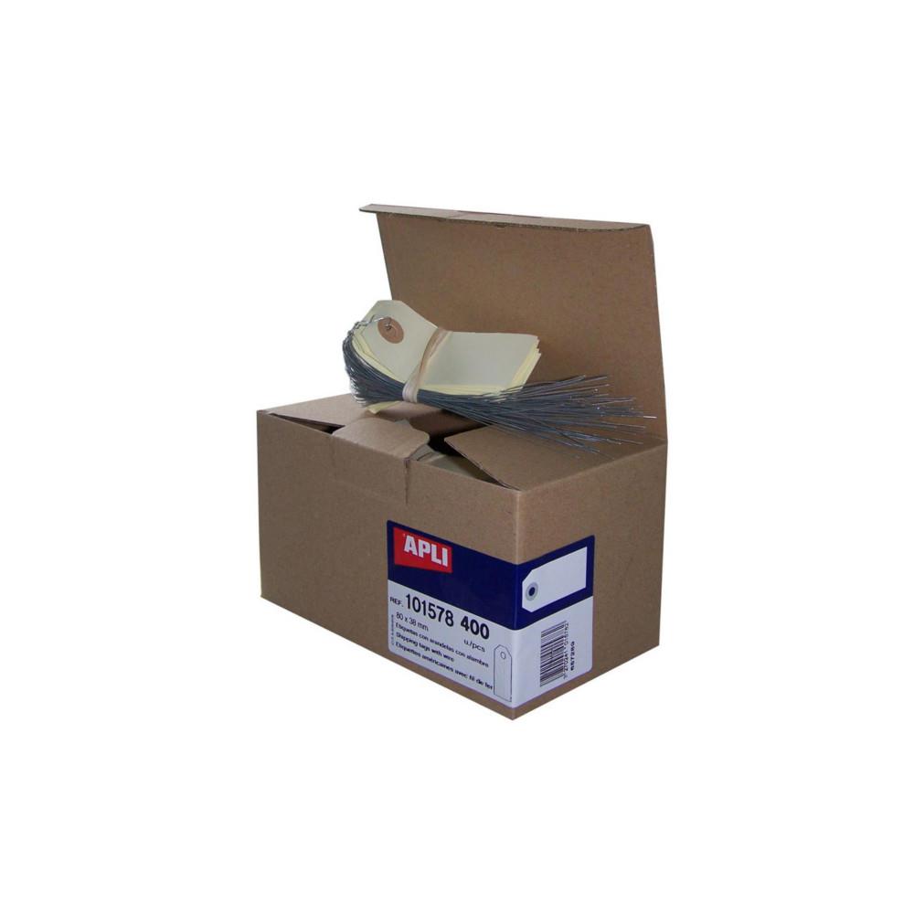 Etiquettes amricaines AGIPA 101578 80 x 38 mm avec fil de fer - Bote de 400