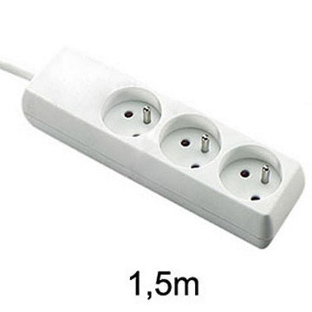 Wonday gae100162 multiprise 1,5 m 3 sortie(s) ca intrieure blanc