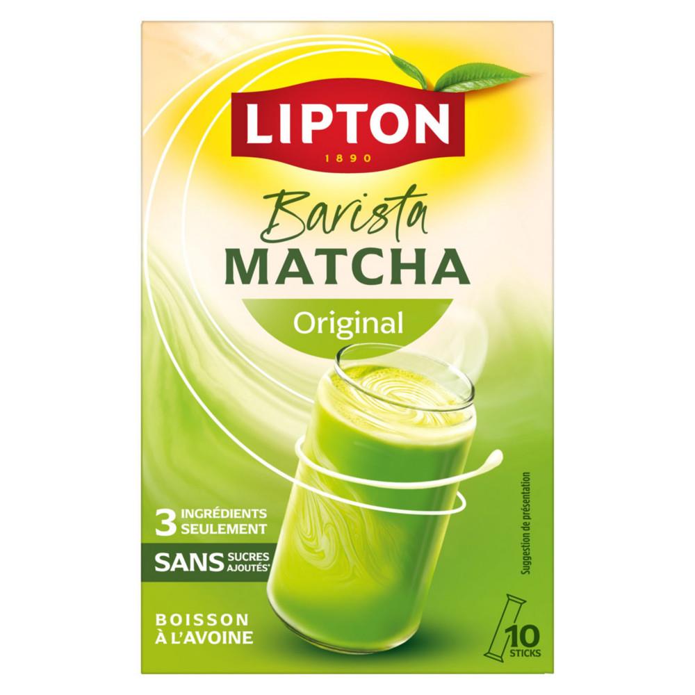 Stick Barista Lipton Matcha Original - Boisson sans sucres � l'avoine - Bo�te de 10 sticks