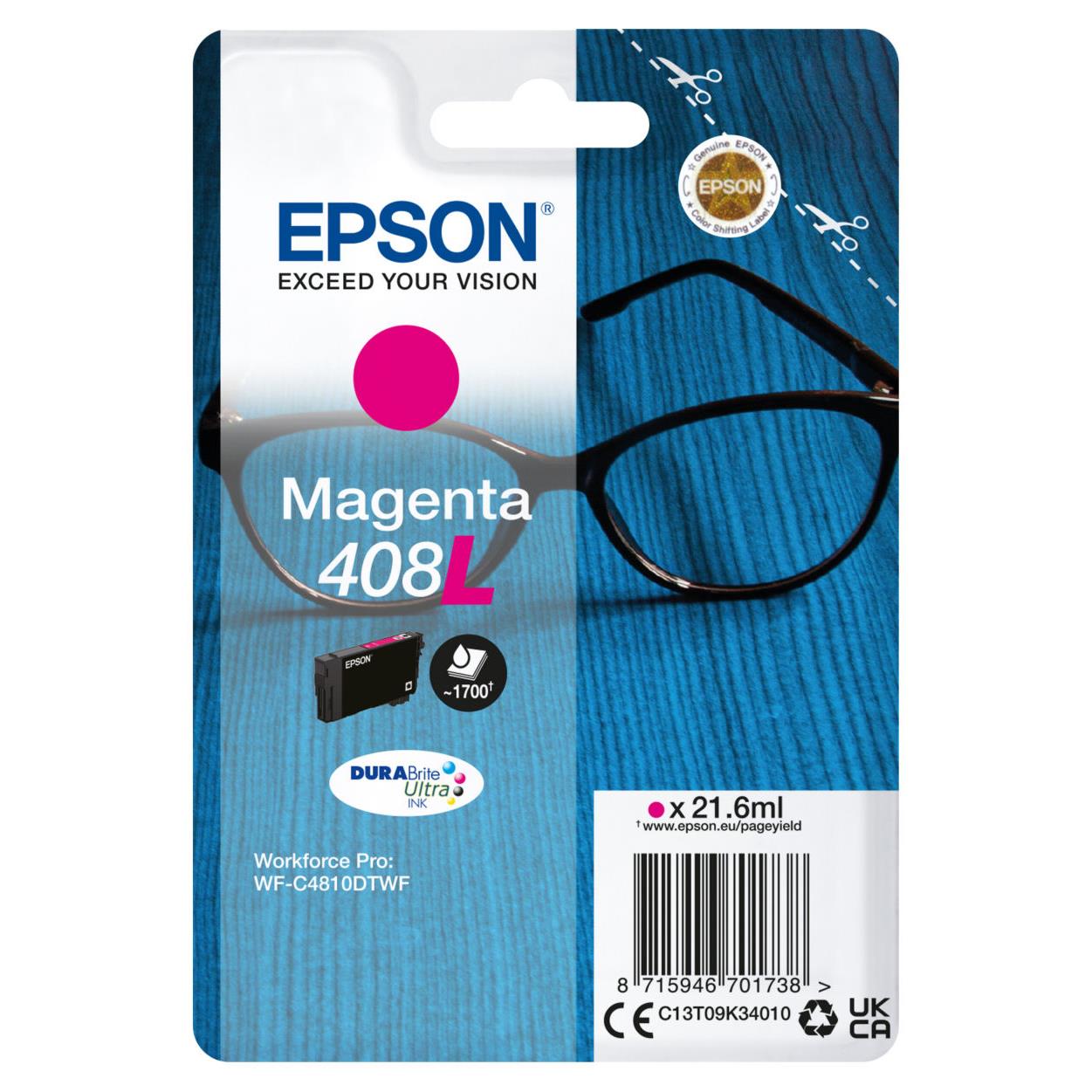 Cartouches pour imprimantes - Epson singlepack magenta 408l durabrite ultra ink