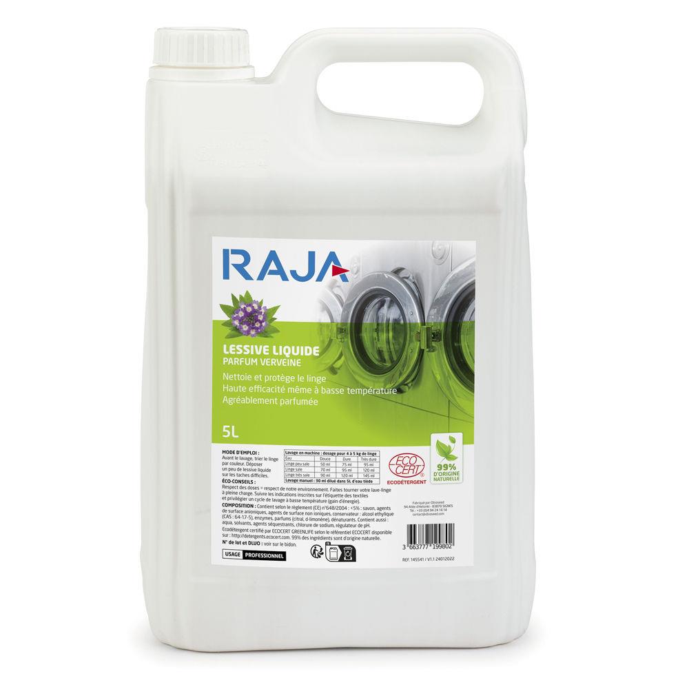 Lessive liquide RAJA - cologique - parfum verveine - bidon 5l