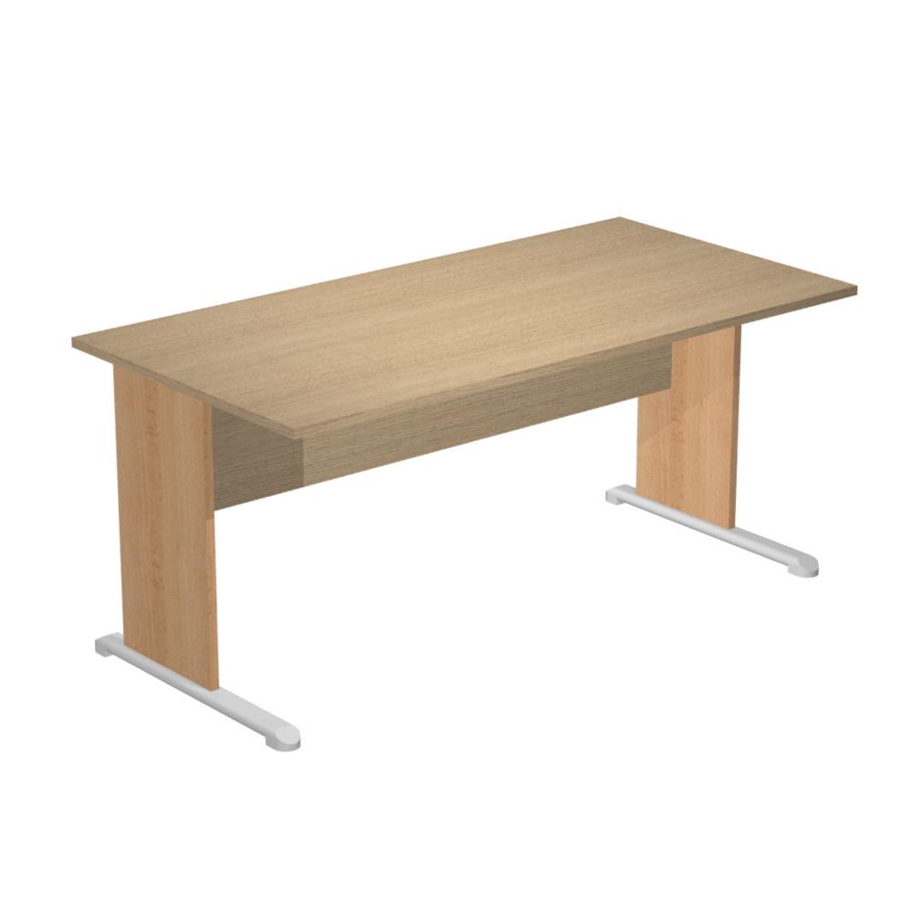 Bureau droit Pulse Bois - L160 x P80 cm - Plateau Ch�ne - Pieds en L H�tre