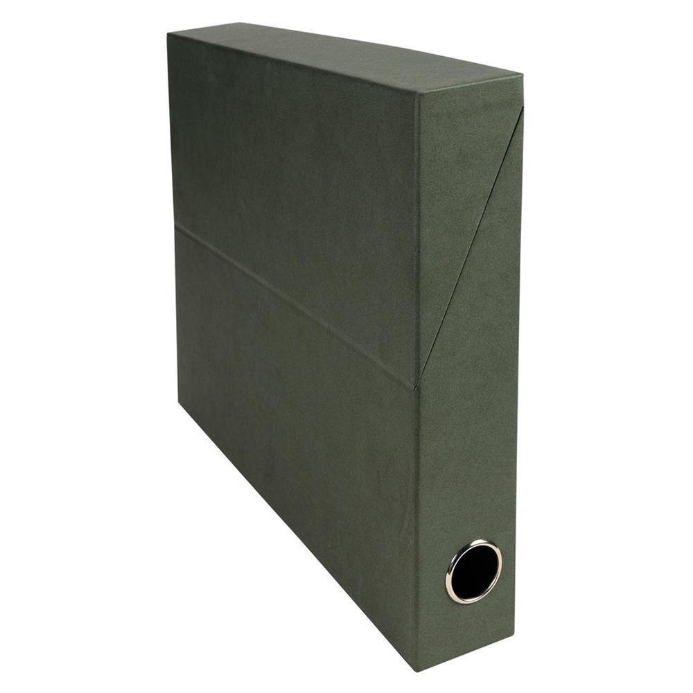 Bote transfert en pte naturelle Exacompta - carton rigide recouvert de papier recyl - dos 5 cm - vert fonc