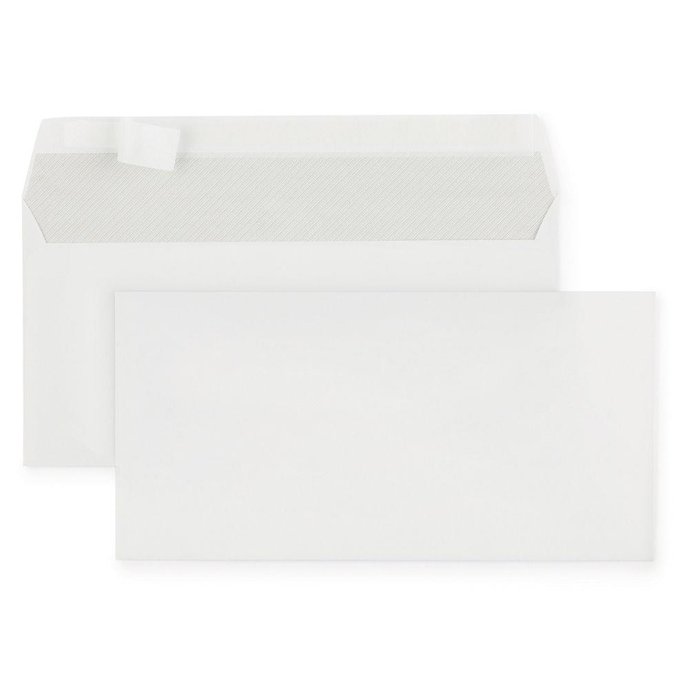 Enveloppe blanche Raja - DL 110 x 220 mm - sans fentre - fermeture autocollante avec bande protectrice - papier 80 g