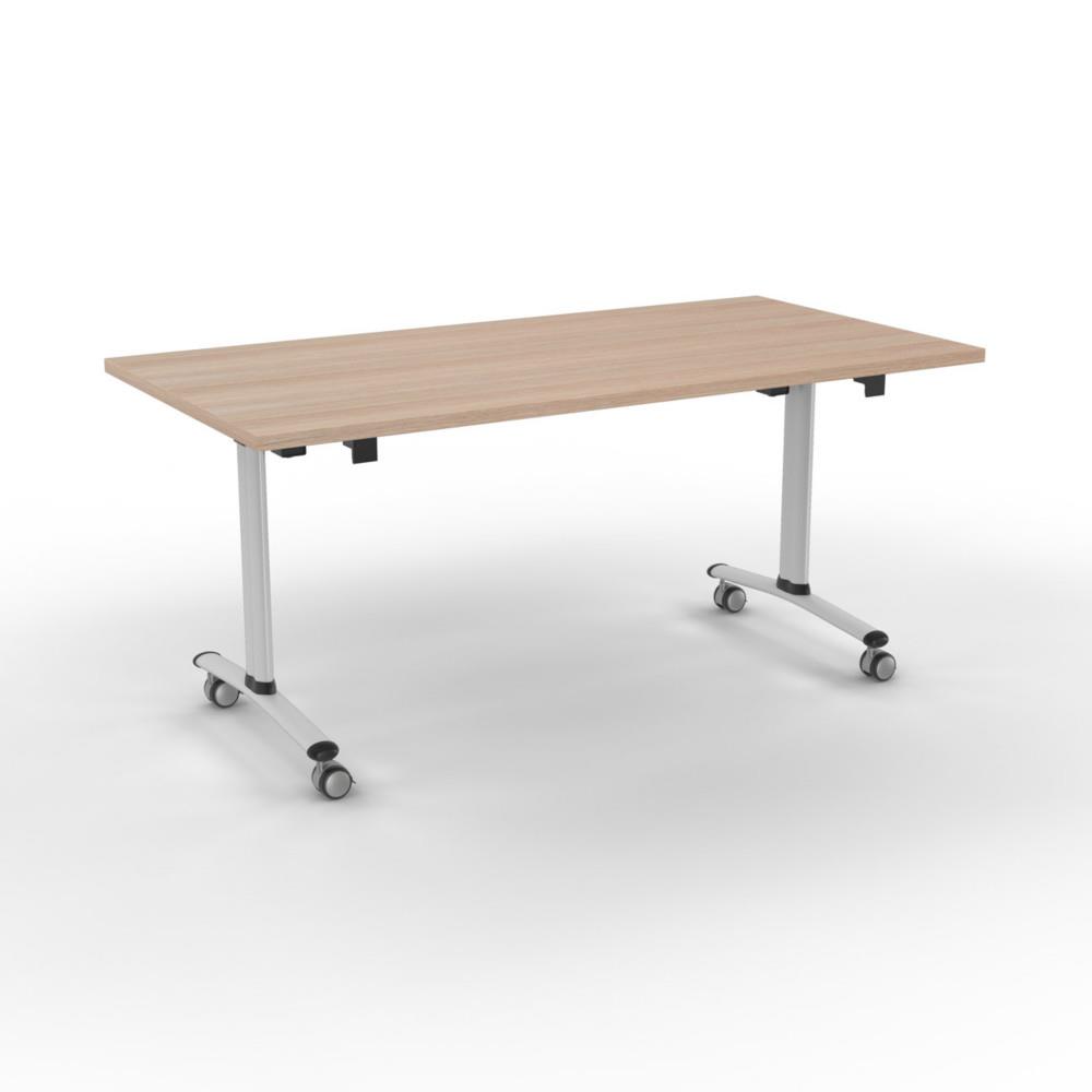 Table  plateau basculant droit - L 160 x P 80 cm - plateau htre - pieds aluminium