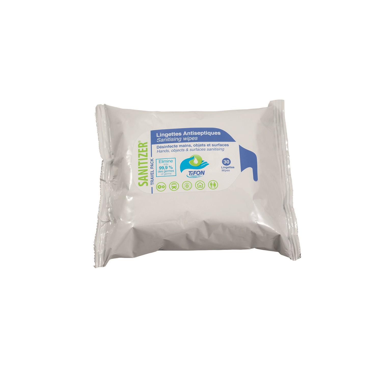 Lingettes dsinfectantes - mains objets surfaces - prvention covid - paquet de 30 lingettes