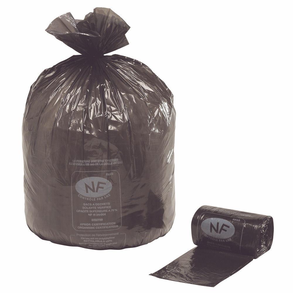 Sacs poubelle  NF - 30 L - noir - carton de 1000 sacs