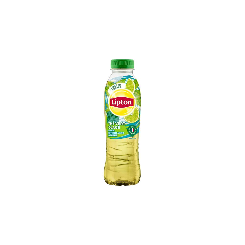 Boisson au th Green Ice Tea - saveur citron vert et menthe - bouteille PET de 50 cl - lot de 12