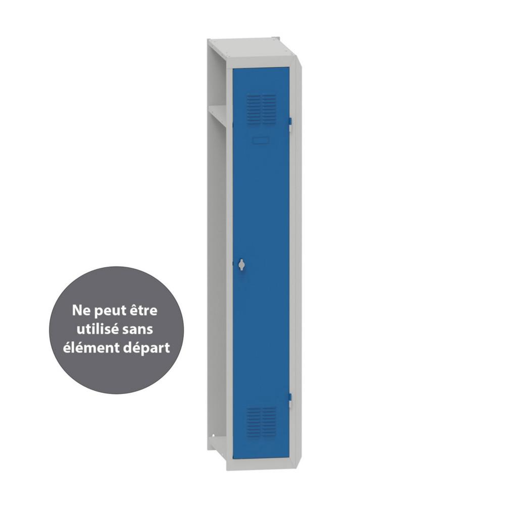 Vestiaire mtal Primo Iso - industrie Propre - 1 colonne - L 30 cm - lment suivant - corps gris - portes bleues