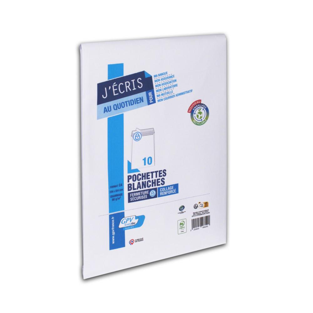 Enveloppe GPV C4 229 x 324 mm 90g sans fentre - autocollante bande protectrice - Lot de 10