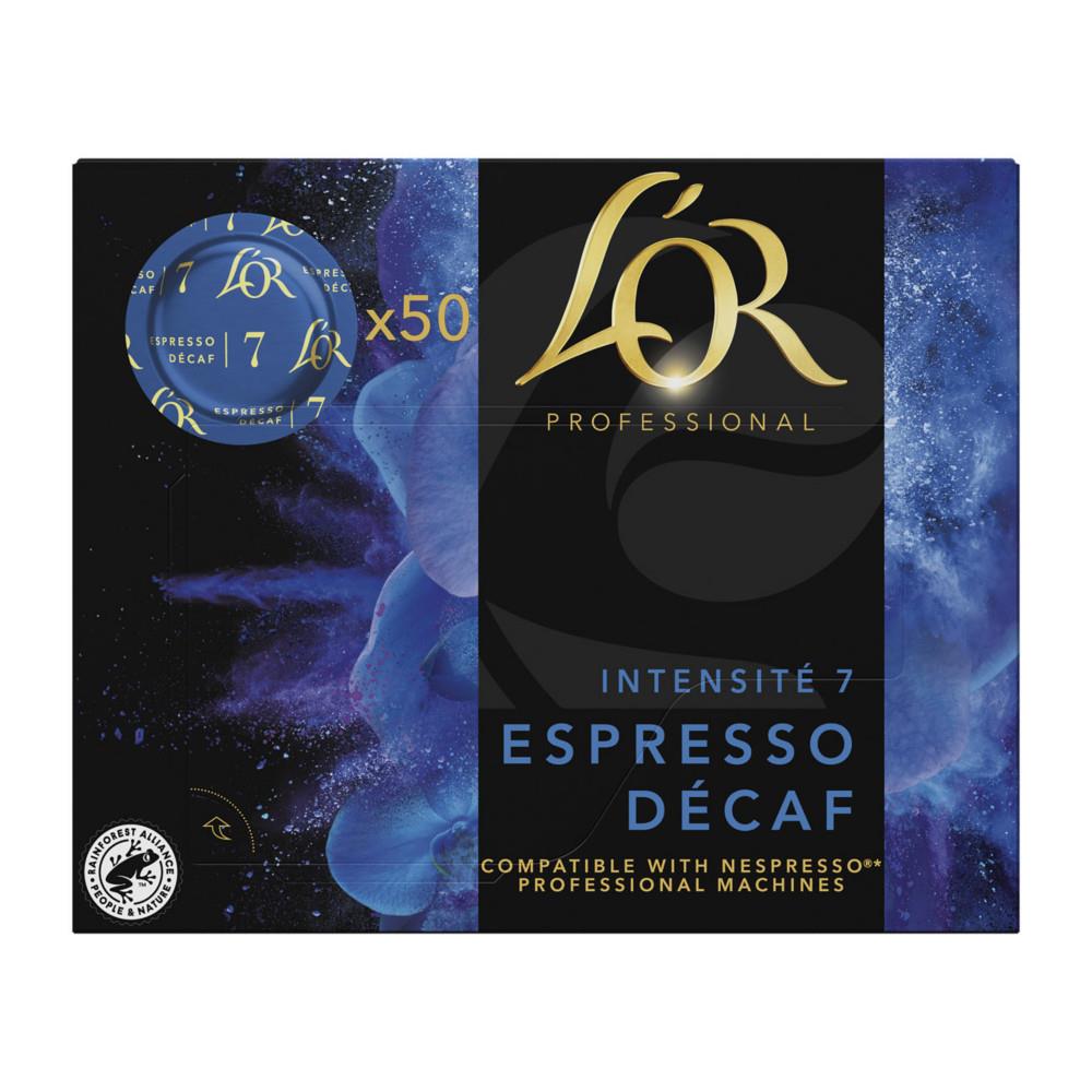 Espresso dcafin capsule disc de caf L'Or Professional - pour machine compatible Nespresso Pro - intensit : 7 - bote de 50
