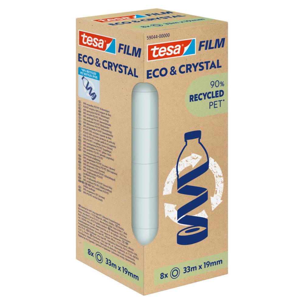 Ruban adhsif invisible Tesafilm Eco & Crystal - largeur 19 mm x longueur 33 m - Tour de 8 rubans