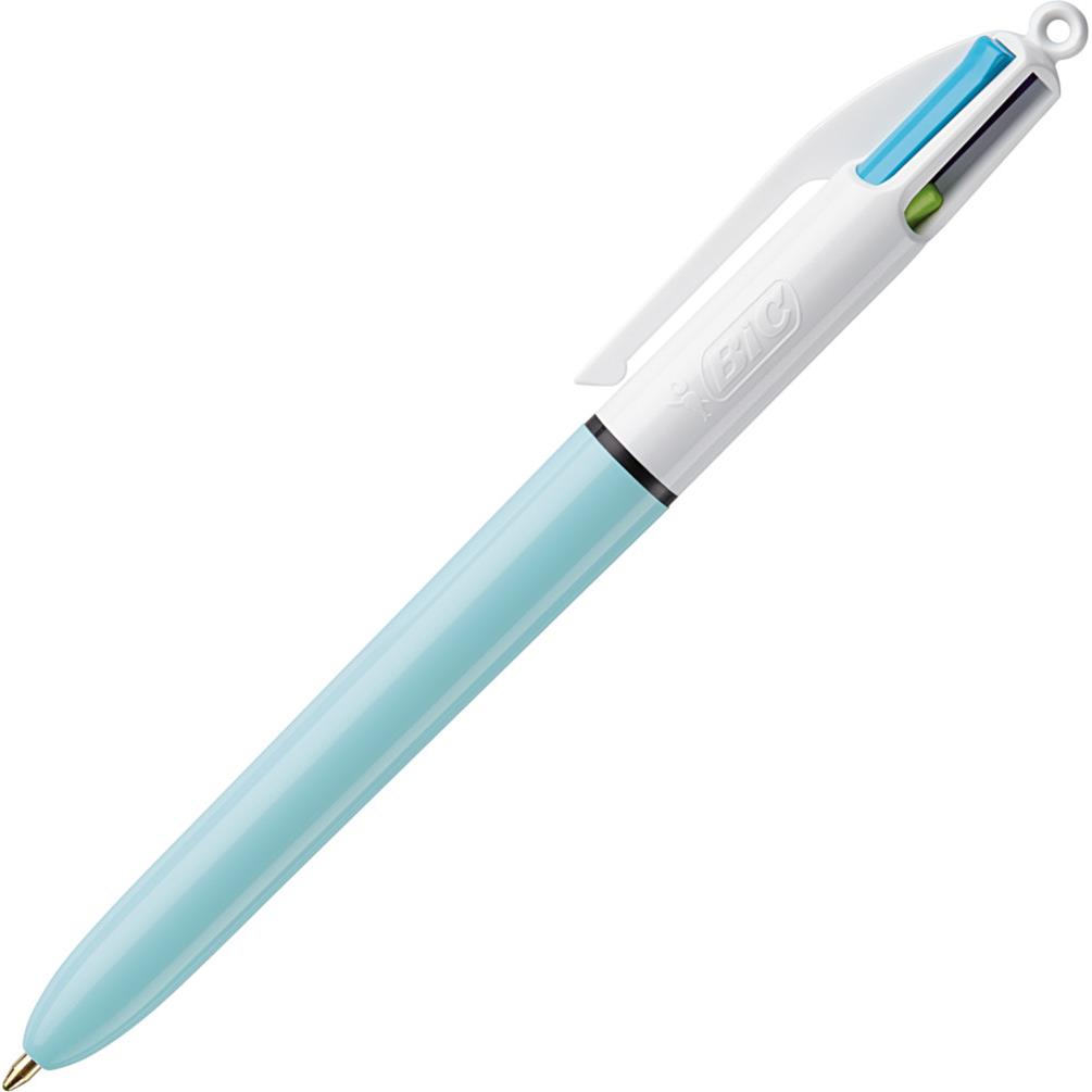 4 couleurs Bic Fun - pointe moyenne rtractable et rechargeable - 4 couleurs