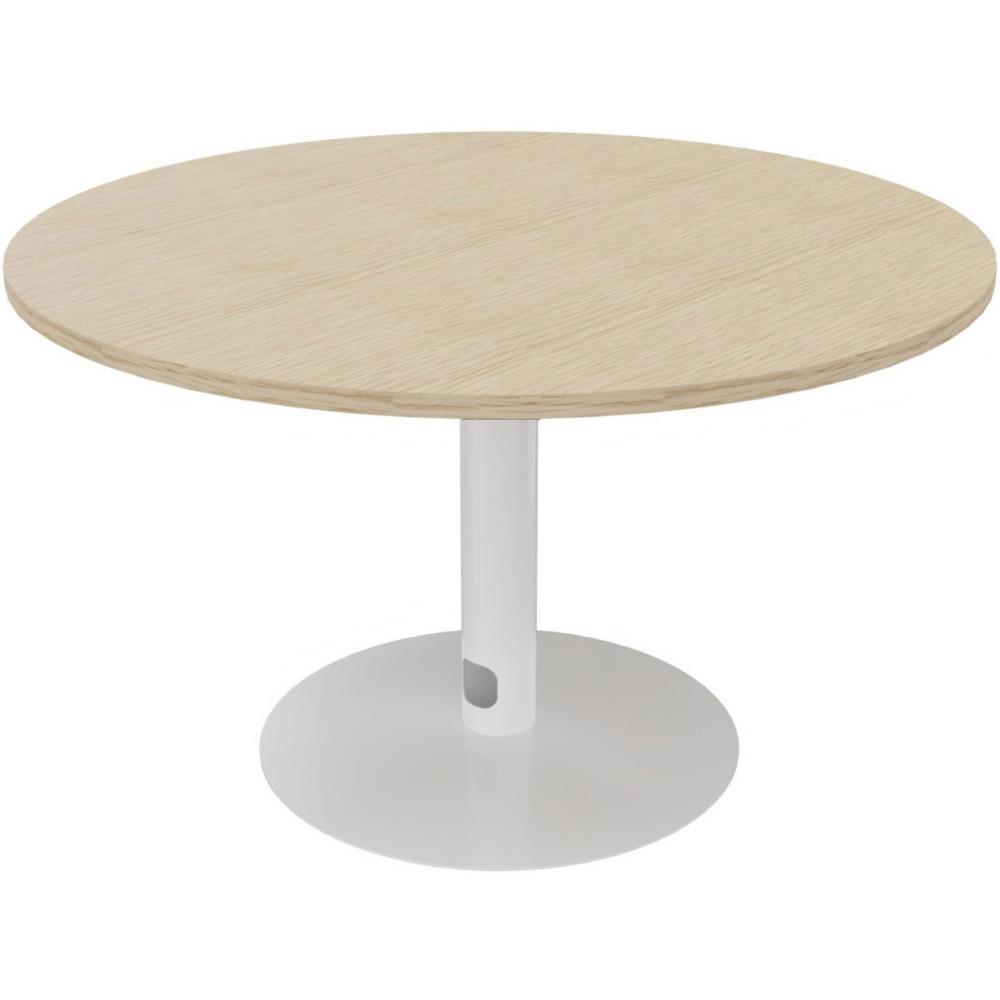Table Modulaire ronde - pi�tement tulipe blanc - plateau ch�ne