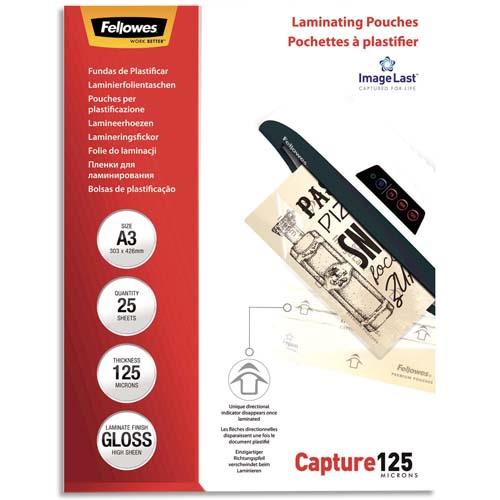 Pochettes de plastification Fellowes - A3 - 125 microns - bote de 25