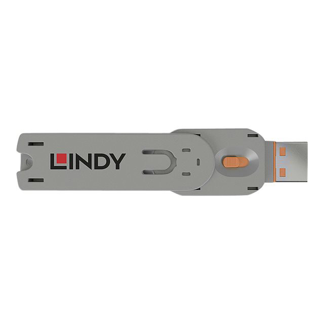 Cl de bloqueur de port - Lindy 40623 bloqueur de port cl de bloqueur de port usb type-a orange acrylonitrile-butadine-styrne (abs) 1 pice(s)