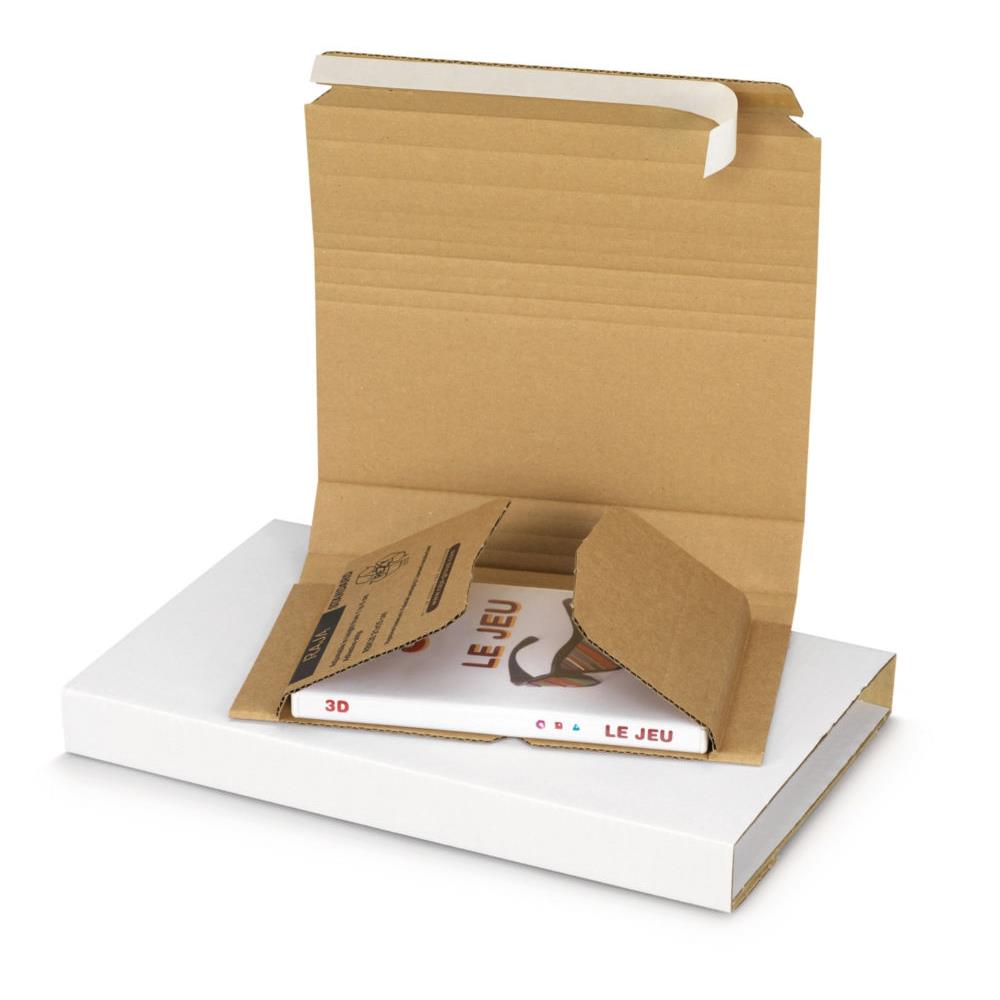 tui emballage postal carton brun RAJA avec fermeture adhsive - 21 x 15 cm - Livre,  jeux vido, photo - Lot de 25