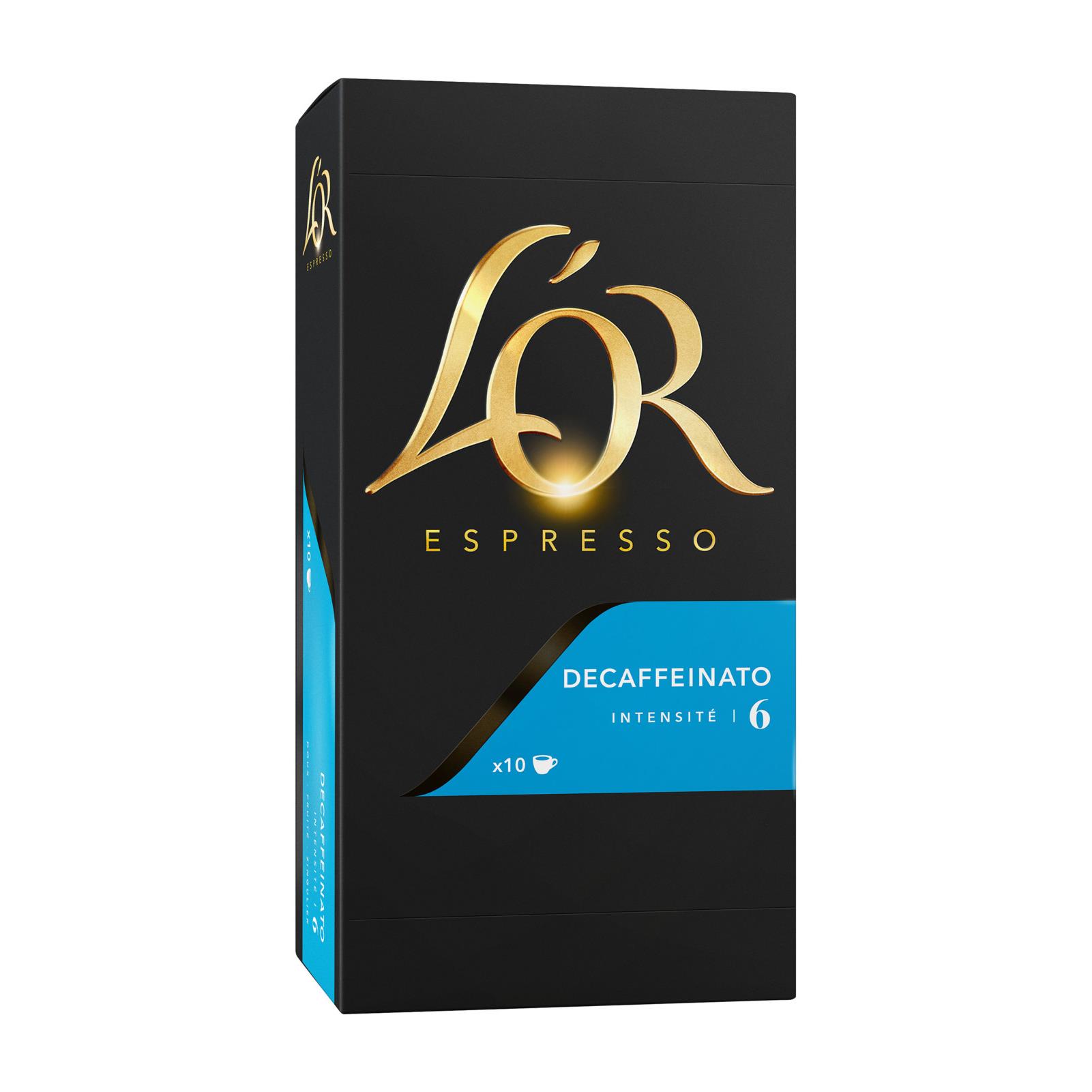 Capsules de caf dcafin L'Or compatibles Nespresso - Decaffeinato - bote de 10