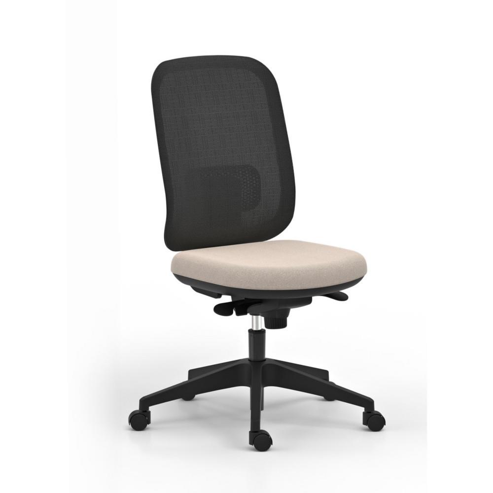 Sige Alaia dossier maille Noir et assise en tissu Lin avec renfort lombaire