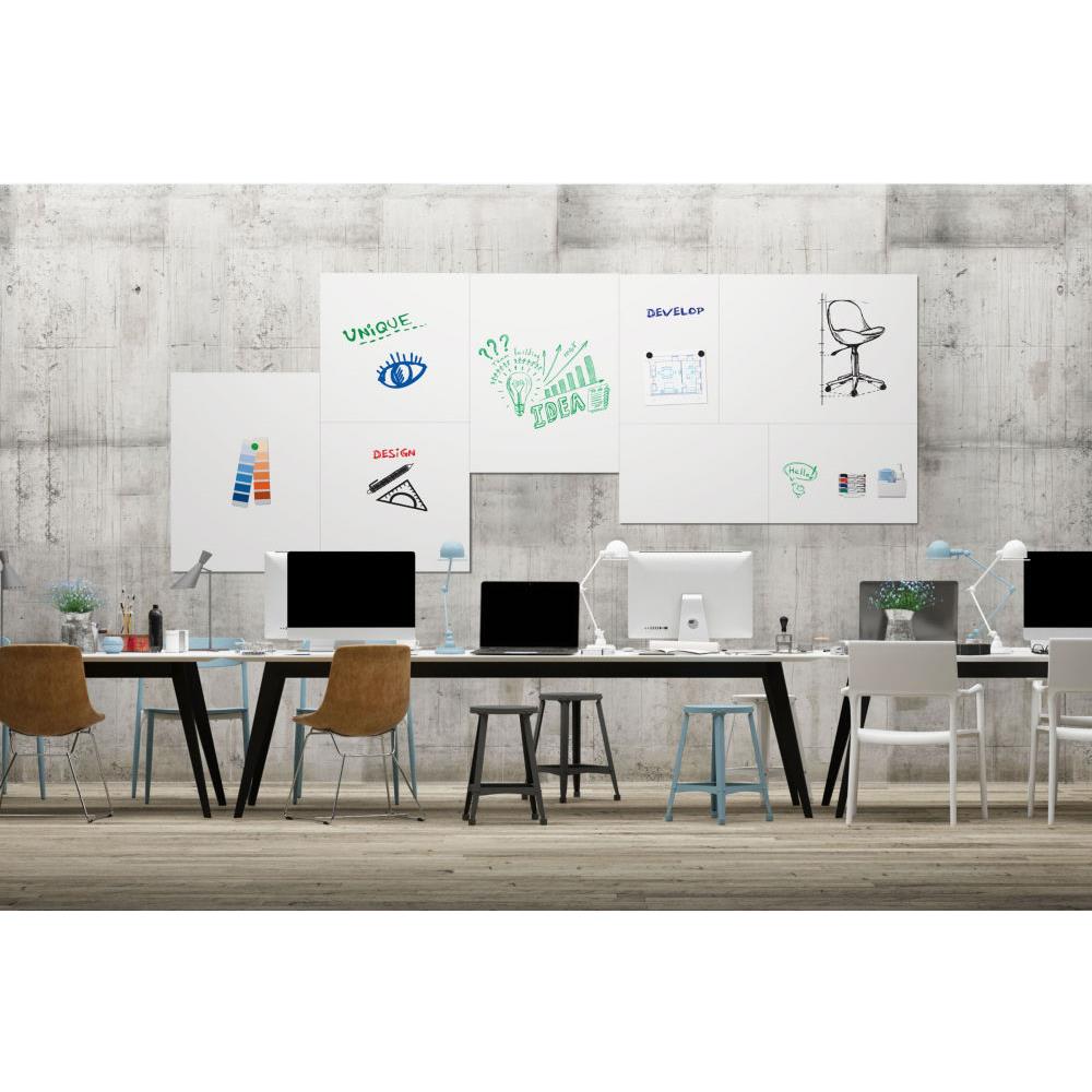 Tableau blanc mural en acier laqu Legamaster Board-Up - magntique - sans cadre - 75 x 75 cm