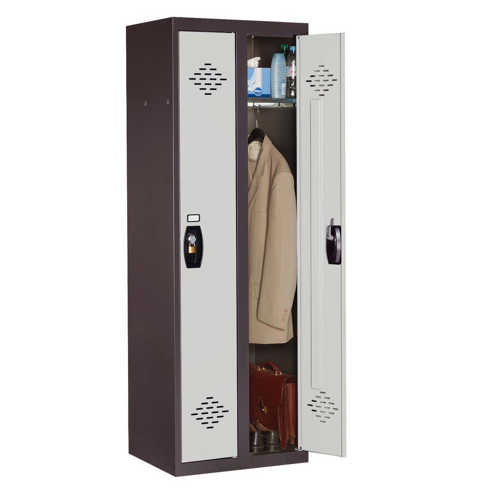 Vestiaire Zephyr - Industrie Propre - 2 colonnes - corps anthracite - portes gris