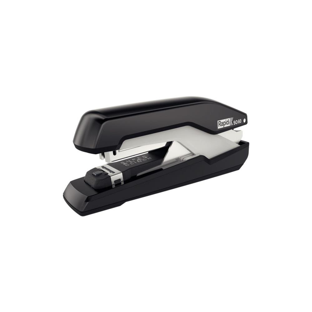 Agrafeuse de table Rapid SO60 SuperFlatClinch - agrafes 24/6 et 26/6 - 60 feuilles - noir