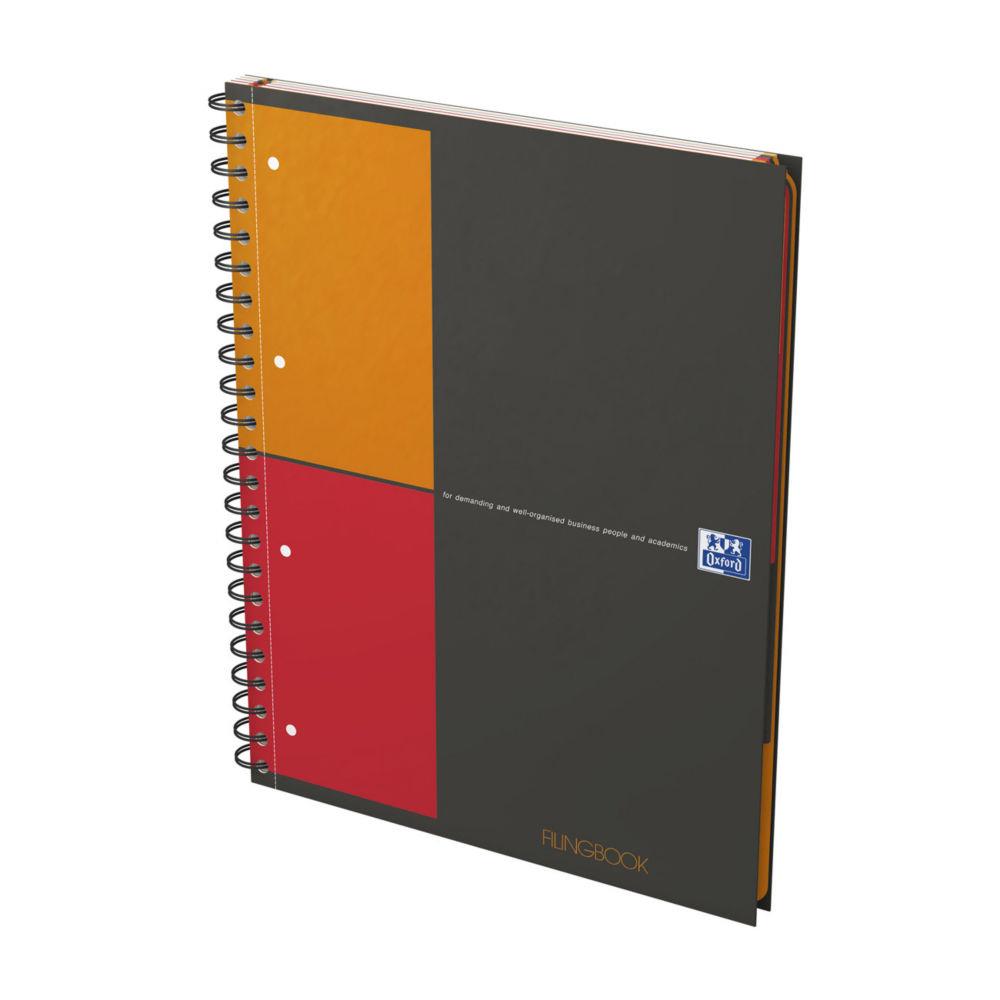 Cahier Oxford Filingbook -  reliure spirales - A4+ - 200 pages - petits carreaux - papier 90g