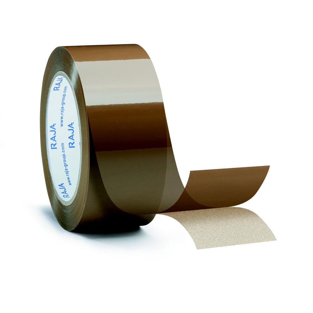 Ruban adhsif d'emballage standard RAJA - en polypropylne 28 microns 48 mm x 100 m - Havane  - lot de 36