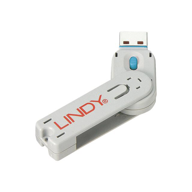 Cl de bloqueur de port - Lindy 40622 bloqueur de port cl de bloqueur de port usb type-a bleu acrylonitrile-butadine-styrne (abs) 1 pice(s)
