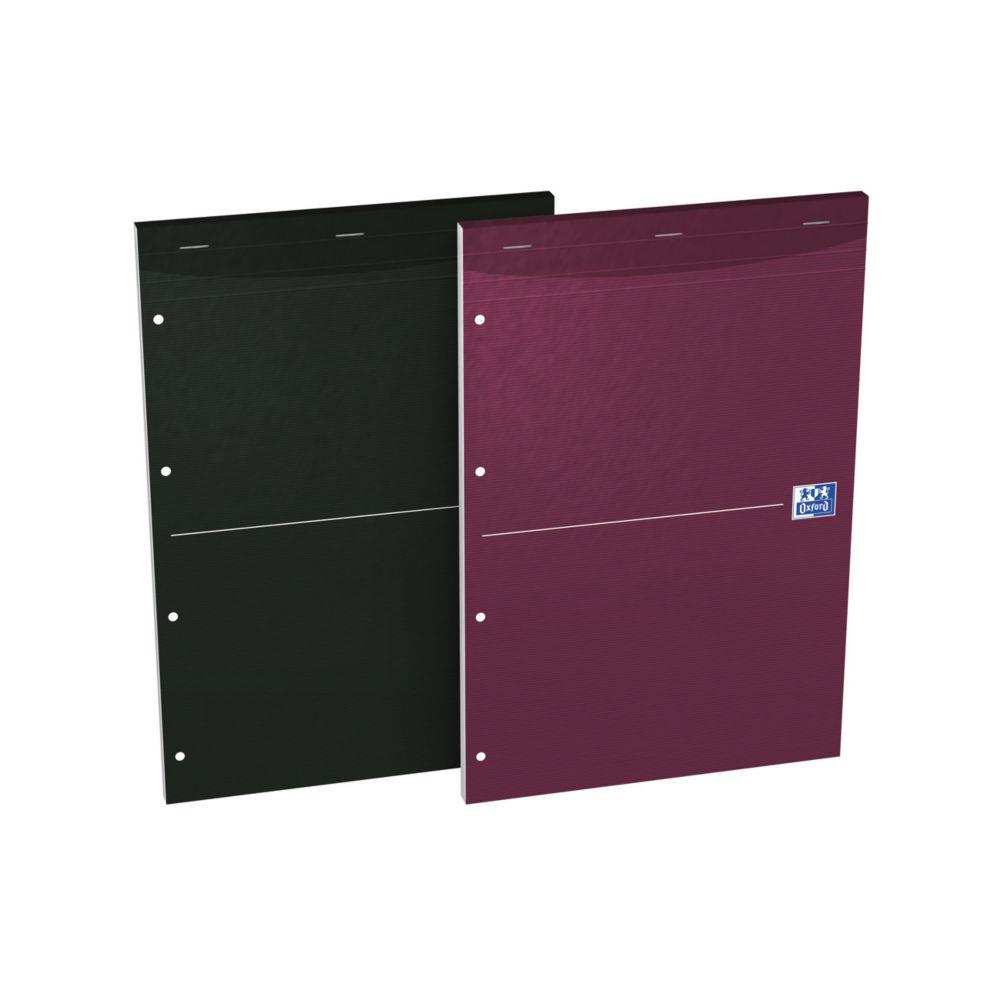 Bloc de direction Oxford Soho A4+ 21 x 31,5 cm - 160 pages perfores grands carreaux seys - couvertures assorties - 80 feuilles