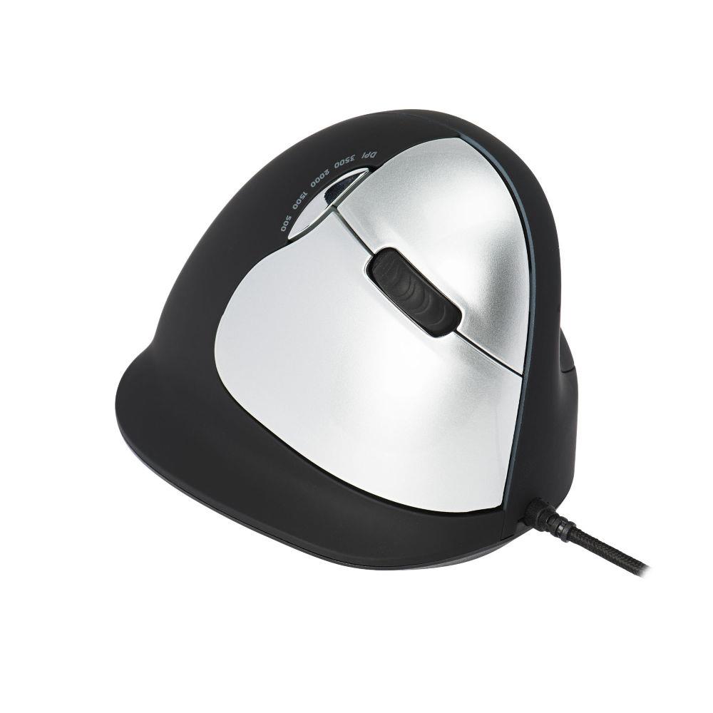 R-go tools souris ergonomique r-go he break avec logiciel de pause, droiter, grand (longueur de la main > 185 mm), filaire, noir