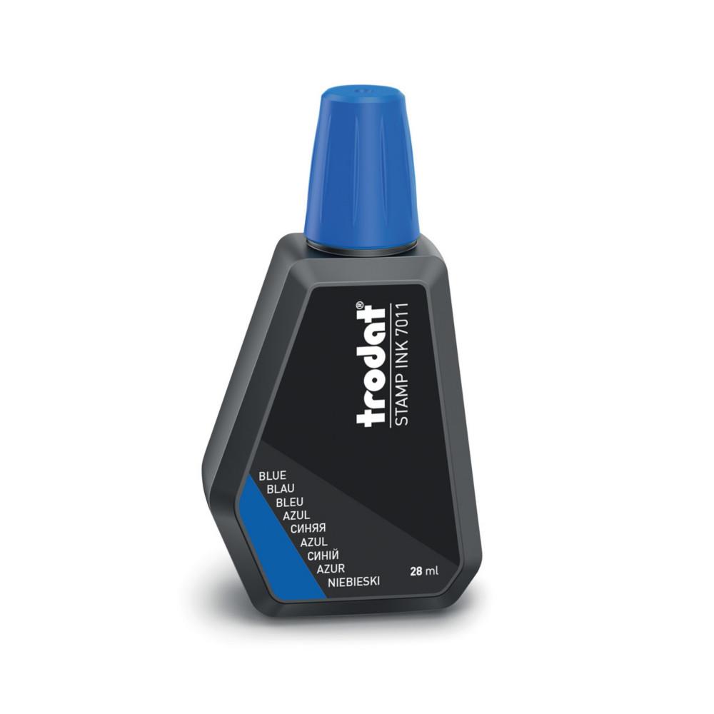 Flacon d'encre Trodat 7011 pour rencrer les tampons - 28 ml - Bleu