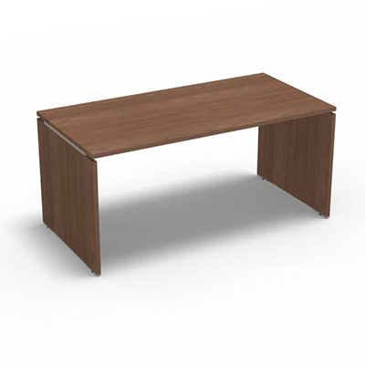 Table de bureau rectangulaire Moka L. 160 x P. 80 cm dcor noyer ambr sur pitement panneau