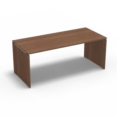 Table de bureau rectangulaire Moka L. 180 x P. 80 cm dcor noyer ambr sur pitement panneau