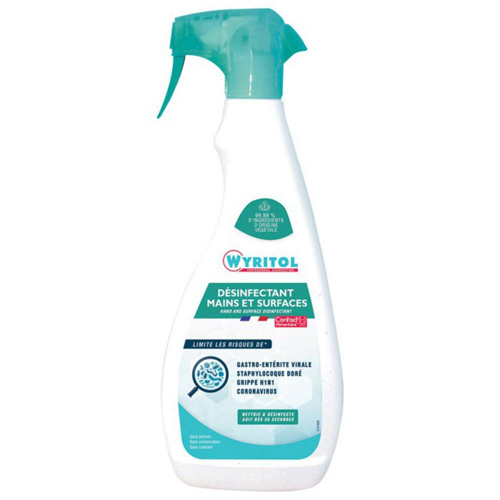 Spray dsinfectant Wyritol mains et surfaces virucide EN14476 - spray 750 ml