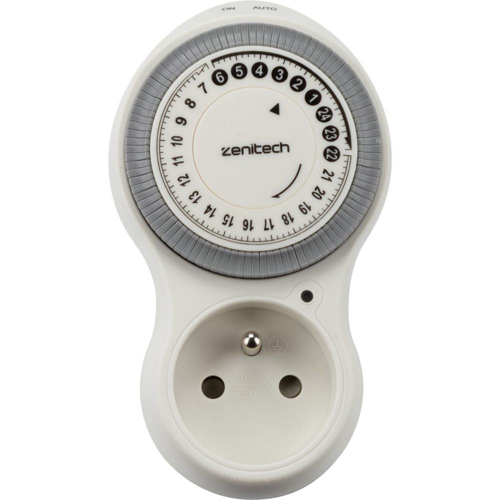 Prise �lectrique Zenitech murale programmable Bolea - 16 A - Blanc