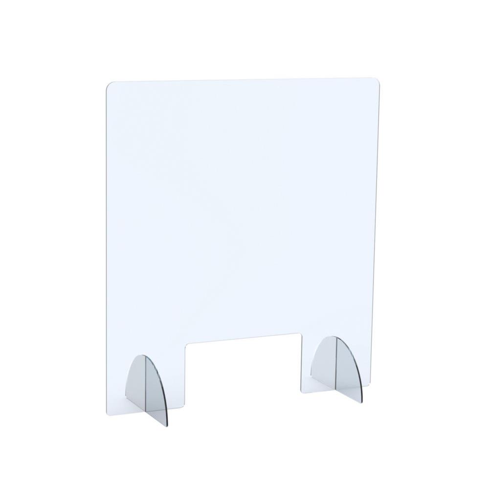 Vitre de protection Plexiglass Paperflow - H.75 x L.68 x P.26 cm - avec encoche passe documents - paisseur 4 mm