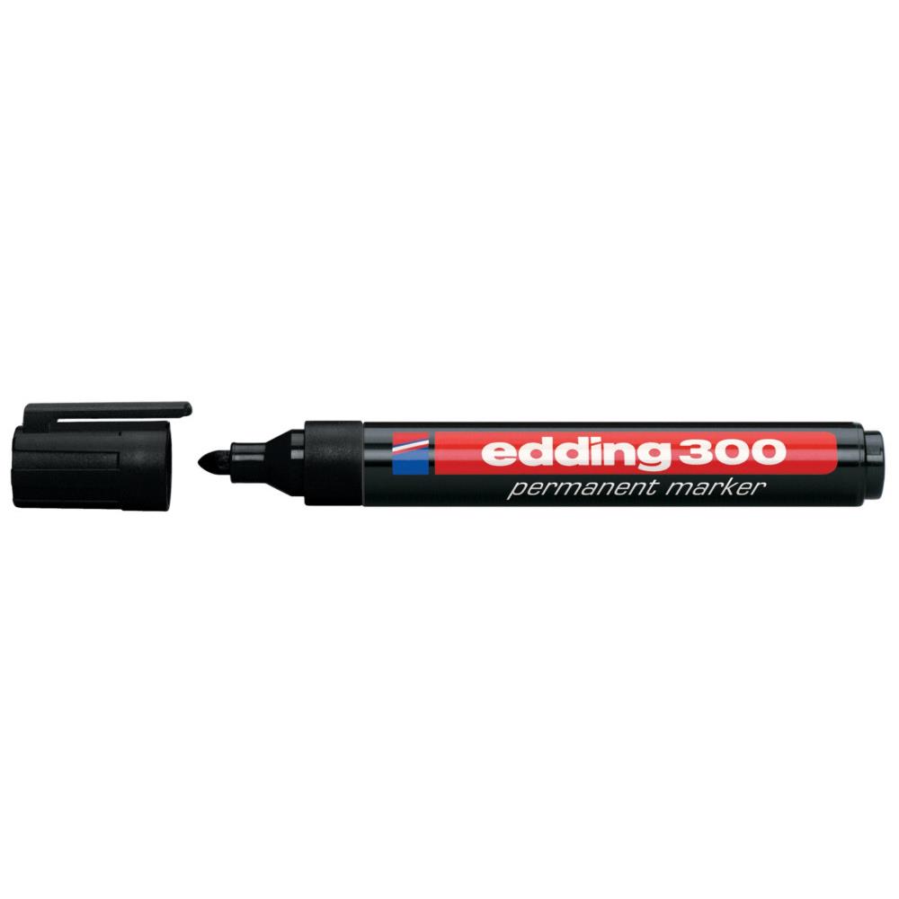 Marqueur Edding 300 permanent- corps plastique- pointe ogive - coloris noir