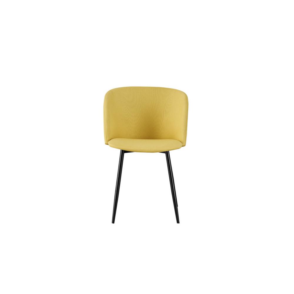 Fauteuil Symbiose en tissu 100% polyester - pieds acier noirs - tissu safran