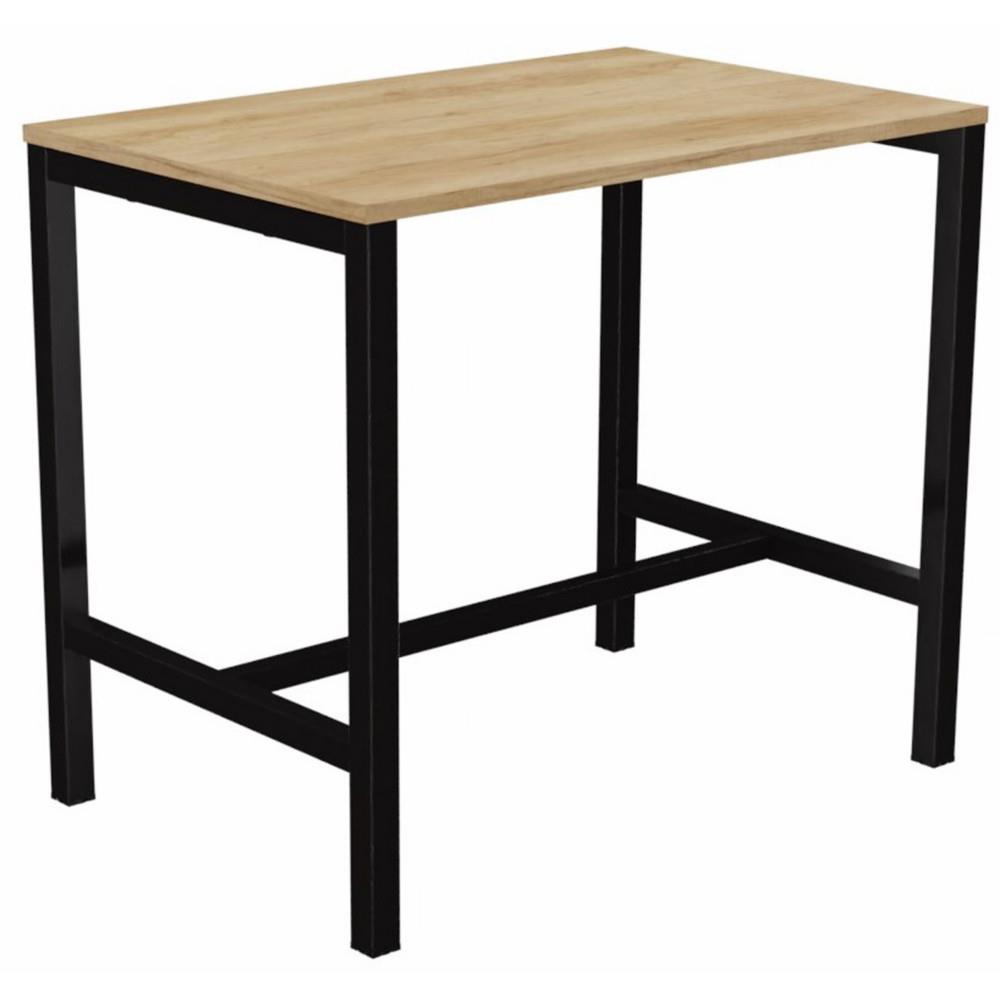 Table de r�union coworking Osmose L120 x L80 cm Ch�ne Nebraska - Pieds arche m�tal Noir