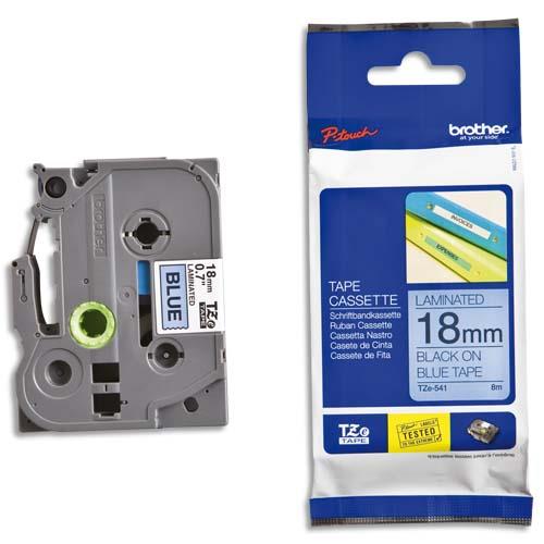 Ruban Brother TZ 541 - Ruban noir/bleu - 18 mm x 8 m