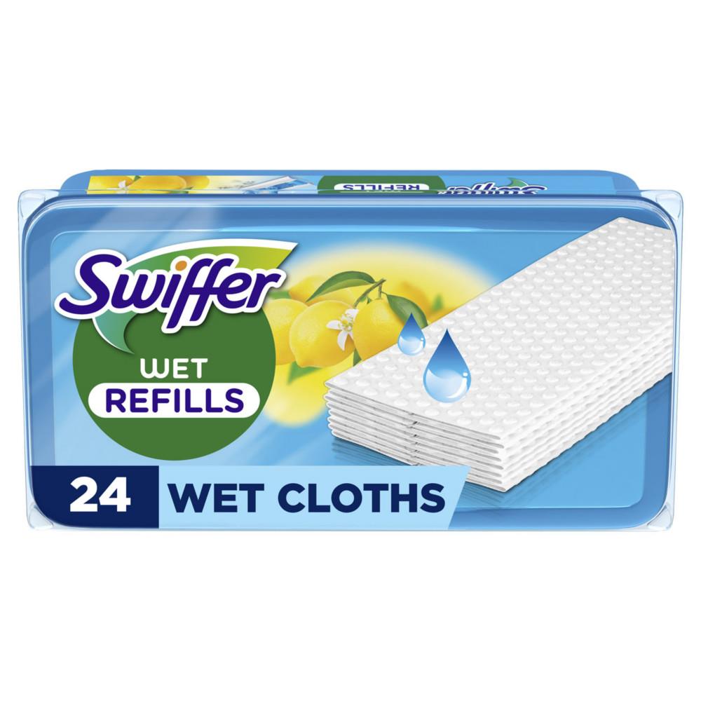 Lingettes humides Swiffer Citrus pour balai - Boite de 24