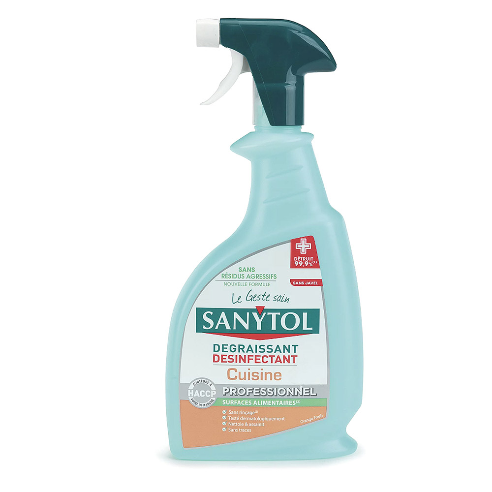 Dgraissant dsinfectant cuisines Sanytol - parfum agrumes - spray 750ml